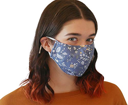 Xchime Cloth Face Mask,Made In Usa,Washable Reusable,Breathable With Adjustable Ear Loops, Nose Wire And Filter Pocket, 3-Layer Cotton Fabrics, For Teen Girls, Boys, Men Or Women 6-Pack #TOP3