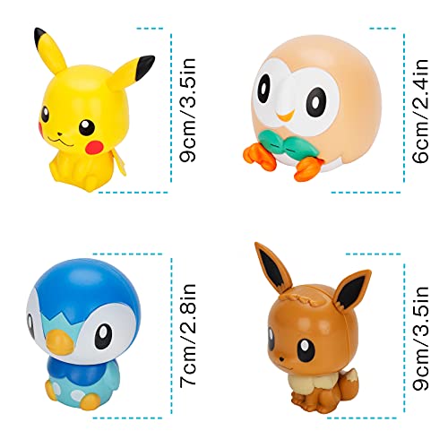 Fll Rowlet Eevee Fighting Figure Multi-Pack Children's Diy Gacha Toy Set (4 Pcs) #TOP3