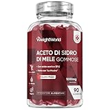 Aceto di Mele la Madre Non Filtrato Vegano, 90 Apple Cider Vinegar Gummy, 5% Acido Acetico...