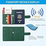 Passport Holders, RFID Blocking Credit Card Holder, PU Leather Passport Holders for Travel with Magnetic Buckle, Travel Must Haves Cruise Ship Essentials for Men, Women (Green) - Image 3