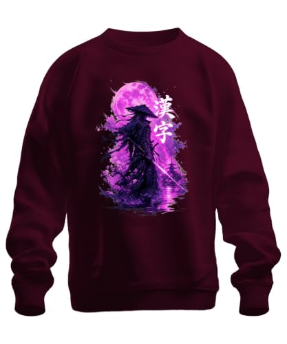 Printera Samurai Katana Japan Ronin Y2K Sweat-shirt, bordeaux, S
