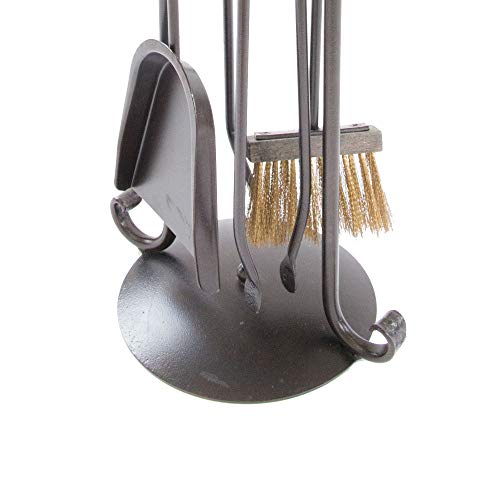 Kit accessoires cheminée en fer forgé rouille pour manipuler les braises sans risque de brûlure - 4
