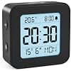LATEC Wecker Digital, Digitaler Wecker Batterie Alarm Clock, Klein Reisewecker Digital Uhr mit Temperaturanzeige, Snooze, 3 Lautst&auml;rken und Hintergrundbeleuchtung (Inklusive Batterie) Schwarz