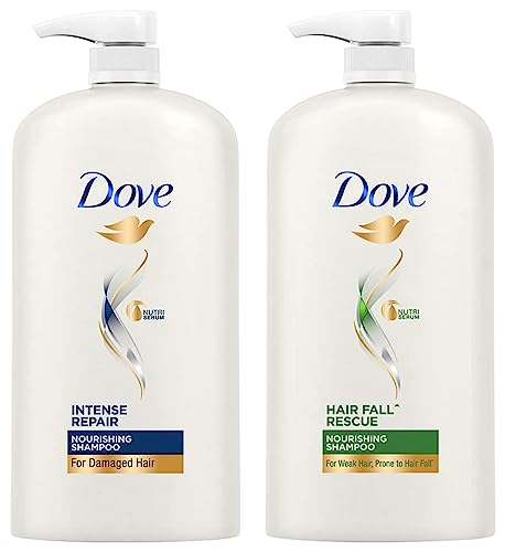 Image of Dove Intense Repair Shampoo, 1L & Dove Hair Fall Rescue Shampoo, 1L