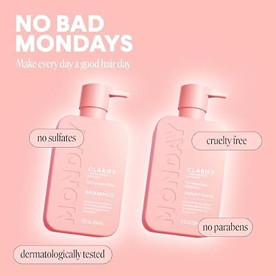 MONDAY HAIRCARE Clarify Shampoo and Conditioner Set 12 oz for Oily Hair Made with Grapefruit Extract, Coconut Oil, Shea Butter, Vitamin E and Pro-Vitamin B5