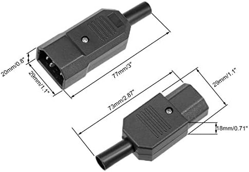 Sourcingmap IEC320 C14 Power Socket C13 Adapter Connector 10A 3Terminals Panel Mount 5 Pairs