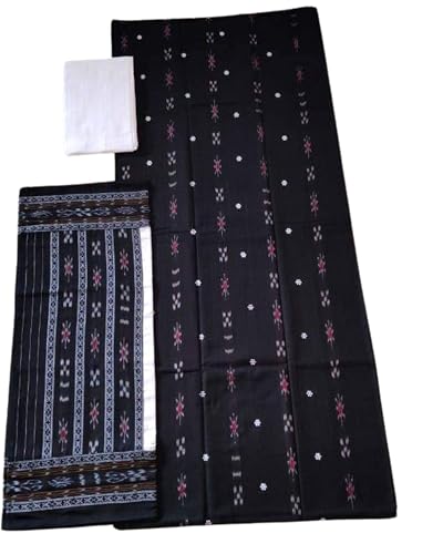 Image of Odisha Sambalpuri Handloom Woman's Pure Cotton Handloom Dress Material With Dupatta Bottom Wear 3 Pic Set Sambalpuri dress material Unstitched