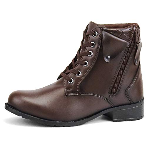 Bota Tratorada Cano Curto Confortável SapatoFran com Zíper (38, CAFÉ)