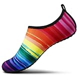 SEEKWAY Water Shoes Women Men Adult Quick-Dry Aqua Socks Barefoot Non Slip for Beach Swim River Pool Lake surf Black SK002(U)