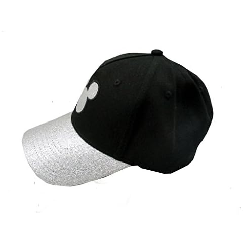 Disney Adult Mickey Mouse Silver Glitter Cap Black Cover