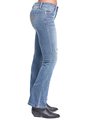 YMI Women's Wannabettabutt Mid Rise Bootcut Jeans2