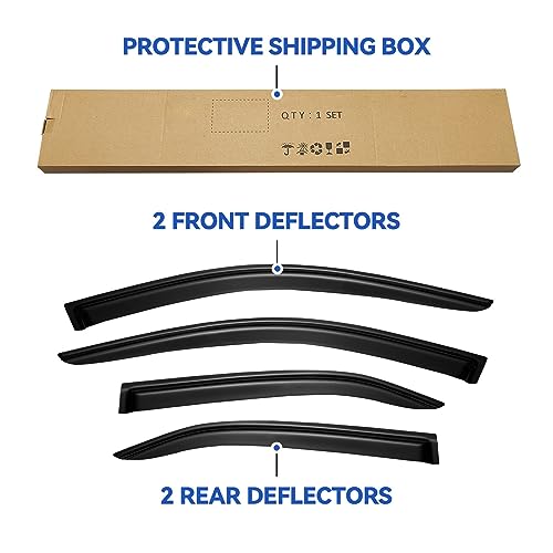 Image of Window Visors Rain Guards for 2007 2008 2009 2010 2011 Toyota Camry, Out-Channel Window Vent Wind Deflectors Visors Shades for 07-11 Camry