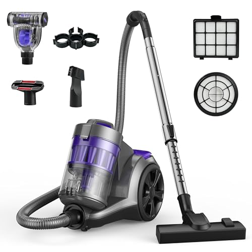 Aspiron 1700W Canister Vacuum Cleaner, 45Kpa Bagless Vacuum Cleaner