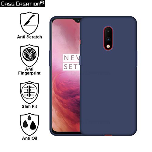 Image of Case Creation Luxurious OG Series for Oneplus 7 Case Cover,Anti-Dirty Slim Case Frosted Matte Cute Candy TPU Raised Bezel (Splash of Color) Back Cover for Oneplus7 -Navy Blue