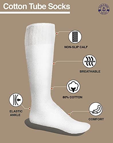 Yacht & Smith Men's & Women's Wholesale Bulk Cotton Tube Socks, Referee Style, By Socks'nbulk (72 Pairs White, Womens 9-11 (Shoe Size 5-10)) #TOP2