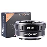 Adaptador OM a Sony E, K&F Concepto de Montura de Lente para Olympus Zuiko OM Montar Lente a Sony Alpha E NEX Montar cámara para Sony Alpha A7 A6000 A6300 A6500 A5100 NEX 7 NEX 5N 6 NEX 3N OM-NEX