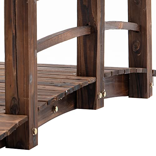 Outsunny US844-1320131 Fir Wood Garden Bridge Arc Walkway thumb #6