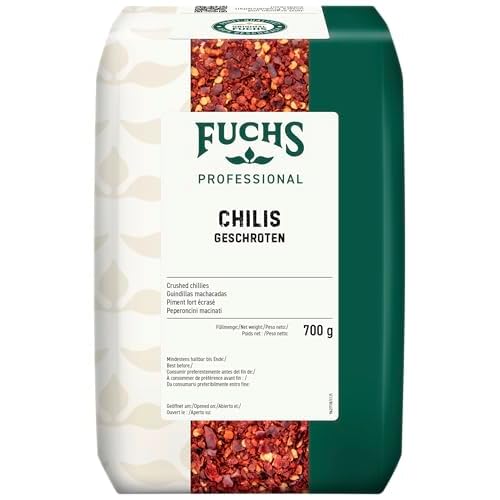 Fuchs Professional - Chilis geschroten | Verleiht Chili con Carne die richtige Schärfe | Profi-Qualität für Großverbraucher | 0,7 kg im recyclebaren Beutel