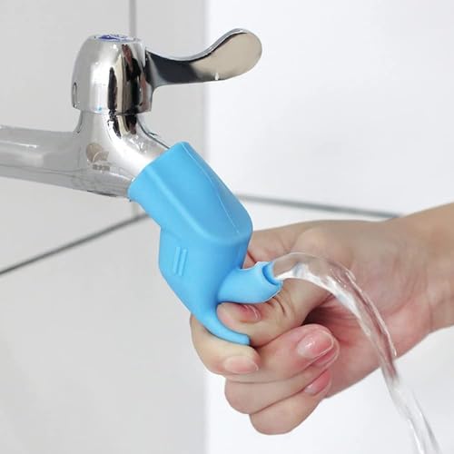 Image of Woffely Pack Of 1 Flexible Silicone Polished Faucet Extension||Tap Extender For Wash Your Face||Faucet Extender For Drink Water||Fauce For Kitchen & Bathroom [Multicolor]