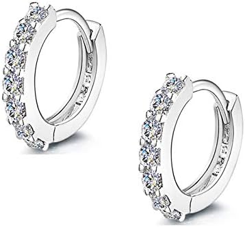 925 Sterling Silver Hoop Earrings Cubic Zirconia Cartilage Earring for Women Girls Small Huggie Piercing Earings Tiny Ear