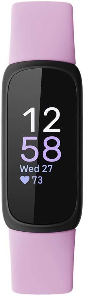 Fitbit Inspire 3 Fitness Tracker Advanced Health Insights with Stress Management, Workout Intensity & Sleep Tracking, 24/7 Heart Rate, Includes Small and Large Classic Bands (Lilac Bliss/Black)