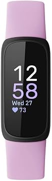Fitbit Inspire 3 Fitness Tracker Advanced Health Insights with Stress Management, Workout Intensity & Sleep Tracking, 24/7 Heart Rate, Includes Small and Large Classic Bands (Lilac Bliss/Black)