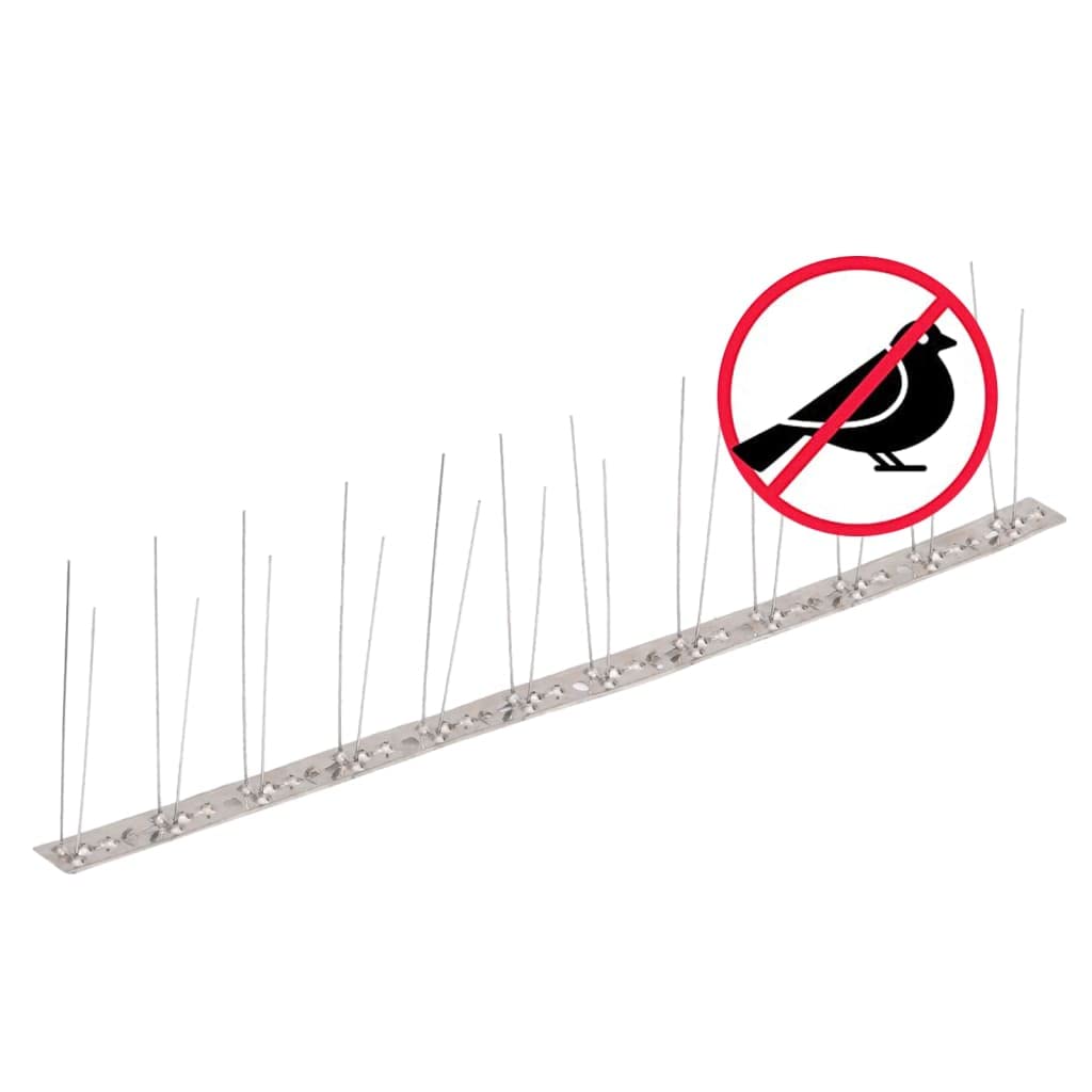 6-tlg. Taubenabwehr Spikes Set aus Edelstahl 3 m 2-reihig, tiervertreiber Vogelschutz, Katzenschreck und Marderschreck für Garten und Balkon, taubenabwehr und Vogelschreck Schutz