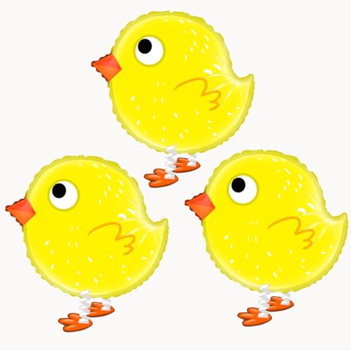 Walking Chicken Balloons|yellow walking chick balloons |walking animal balloons for birthday party Kids birthday Animal Theme Birthday Party Decoration supplies 3pcs