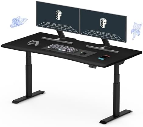 FLEXISPOT Z8 Luxe Oval Leg Gaming Standing Desk 60x27 in Electric...