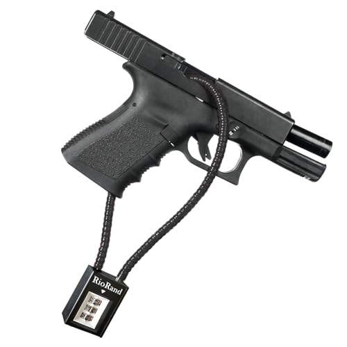 Image of RioRand 15 Inch Combination Gun Cable Lock 3-Digit Keyless Firearm Safety Lock for Pistols Revolver Rifle Shotgun BB Gun with Reset Screwdriver