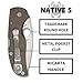 Spyderco Native 5 Folding Knife - CPM Cru-Wear Tool Steel Blade and Brown Canvas Micarta Handle - PlainEdge - C41MPCW5