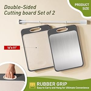 Cutting board double sided with non slip feet and over sink nice large size 1611 304 stainless steel and wheat straw pp chopping board best hardwood kitchen counter organic vegetable meat bbq kit  urban country home decor