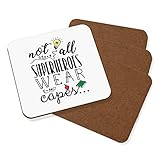 Tamaño: 9 x 9 cm. Gift Base profesional no todo superhéroes - Juego de 4 capas posavasos