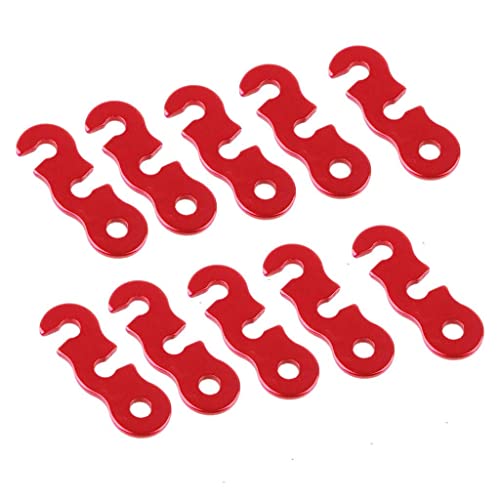 10 tensores de cuerda de aleación de aluminio rojo para tienda de campaña