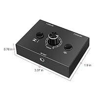 UNSTINCER 3,5mm Stereo Audio Switch (1 in 2 Out/2 in 1 Out), Metallgehäuse | mit 3,5-mm-Audiokabel, Aux Umschalter für Kopfhörer PC Phone Laptop Speaker,Sound Schalter Selector mit Lautstärkeregler Mute – Ansicht 6