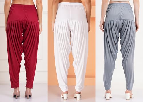 Image of Buy That Trendz Patiyala Pants for Women 3 Combo Patiyala Salwar Harem Viscose Bottoms Pants for Womens
