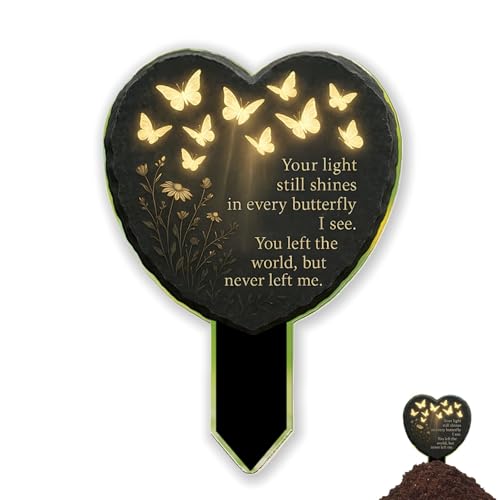Cemetery Ornament Ornaments for Graves Heart Love Shape Grave Marker Decoration Outdoor Grave Ornaments Cemetery Orna/ments for Graveside & Memorial Garden Memorial Stone Cross Grave Marker Decoration