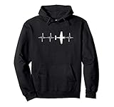 El latido del corazón Avión camiseta. EKG con un avión como el latido del corazón. Regalo para el piloto, RC piloto de avión o persona que ama volar avionetas o aviones comerciales. Vuelo divertido de la camiseta para los que aman los aeroplanos.