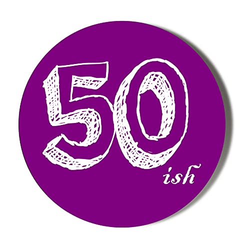 Gift Insanity White 50Th Birthday 50Ish On Purple Background 45Mm Medium Fridge Magnet