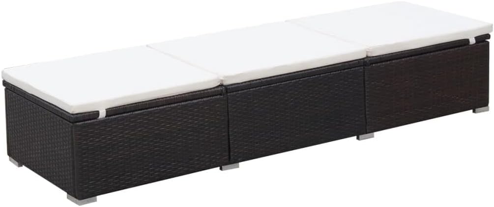 vidaXL Sunlounger Brown and Cream White