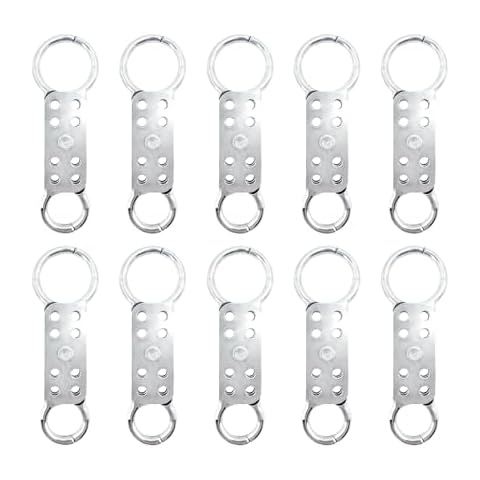 BULANGDI Lockout Tagout Hasp 10 Pack 8 Hole Design Fireproof Flower Safety Double Head Aluminum Buckle Lock Cover