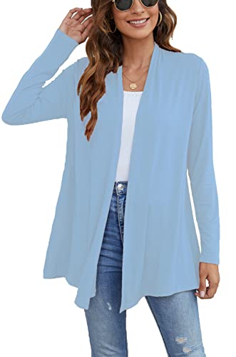 Image of Ladlop Women's Lightweight Open Front Cardigans Long Sleeve Casual Soft Drape Fall Cardigan