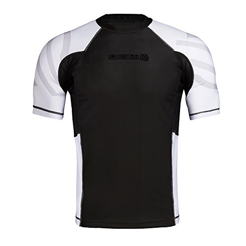 Sanabul Essentials Short Sleeve Compression Base Layer Rash Guard (Medium, White)
