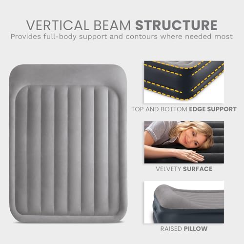 INTEX 64135ED Dura-Beam Plus Deluxe Pillow: Fiber-Tech – Queen Size – Built-in Electric Pump – 16.5in Bed Height – 600lb Weight Capacity by Intex - Image 7