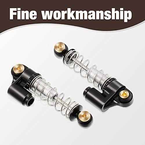 Chivao Aluminum Threaded Mini Shocks 4 Front/Rear Aluminum Alloy Parts Compatible With Axial Scx24 90081 Rc 1:24 Crawler Car, With 4 Rc Metal Double Cylinder Dampers #TOP3