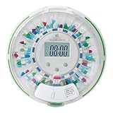 SenyerKare Automatic Pill Dispenser with Safety Lock, Flashing Light, Sound, Alarm, 28-Day Electronic Medication Dispenser for Vitamins and Tablets Up 6 Times/Day, Easy Read Display, Clear Lid