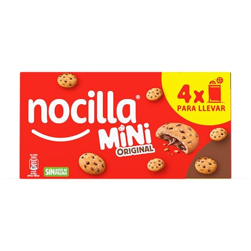 ¡Nocilla Mini Cookies: Deliciosas con Gotas de Chocolate y Sin Aceite de Palma! 4 Packs de 5 Unidades