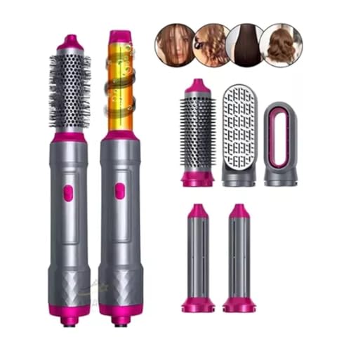 Escova Secadora 5 em 1 (110V) - Secador Modelador 5 em 1: Cabelos Modelados - Escova Modeladora