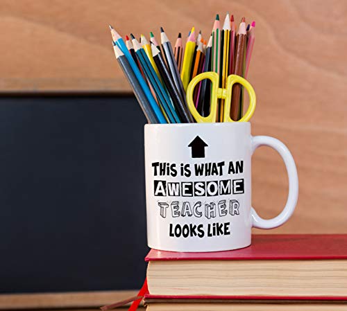 Classic Mugs Teacher Appreciation Gifts What An Awesome Teacher Looks Like For Classroom Teaching Decorations World’s Best Men Women Teachers Ever Novelty Gift Coffee Mug Tea Cup Gift From Students #TOP5