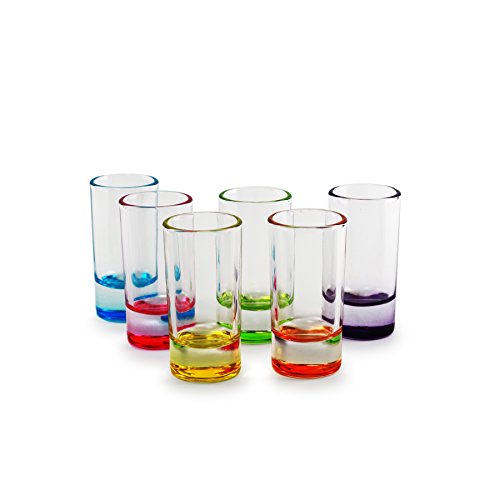 image for Circleware Paradise Shot, Set of 6, Assorted Color Bottoms Limited Edi